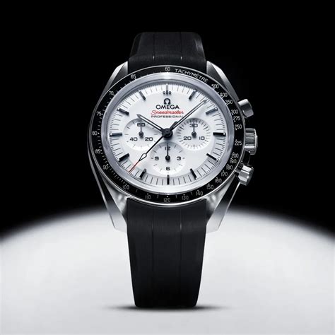 omega speedmaster black and white|Omega Speedmaster white dial 42mm.